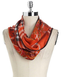 Lord & Taylor Plaid And Paisley Print Silk Scarf