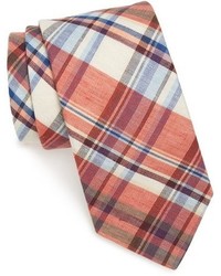 Ted Baker London Plaid Linen Cotton Tie