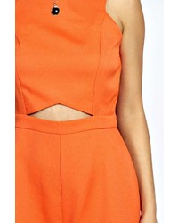 Boohoo Suzanne Cut Out Woven Playsuit