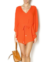 Luxe Coral Drawstring Romper