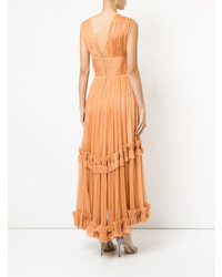 Maria Lucia Hohan Pleated Ruffle Trim Dress