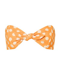Orange Polka Dot Bikini Top