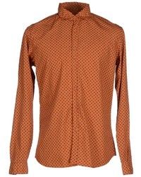 Orange Polka Dot Long Sleeve Shirt