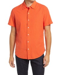 Orange Polka Dot Short Sleeve Shirt