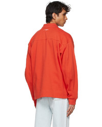 Ader Error Orange Needle Logo Long Sleeve Polo
