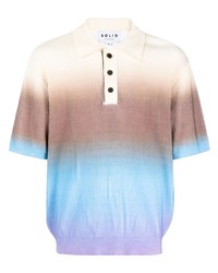 Solid Homme Faded Effect Cotton Polo Shirt