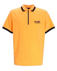 Karl Lagerfeld Logo Embossed Cotton Polo Shirt