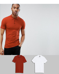 ASOS DESIGN Muscle Fit Polo In Jersey 2 Pack Save