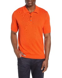 Bugatchi Regular Fit Polo In Mango At Nordstrom