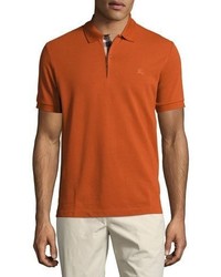 Burberry Short Sleeve Oxford Polo Shirt Dark Orange