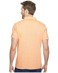 Agave Denim Short Sleeve Polo Italian Pique In Orange Clothing