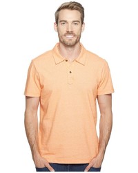 Agave Denim Short Sleeve Polo Italian Pique In Orange Clothing