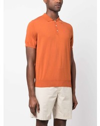 Canali Short Sleeved Knitted Polo Shirt