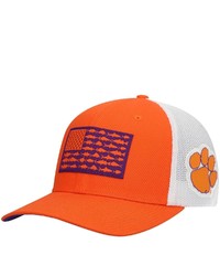 Columbia Orange Clemson Tigers Pfg Tonal Fish Flag Flex Hat