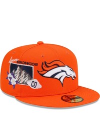 New Era Orange Denver Broncos City Cluster 59fifty Fitted Hat