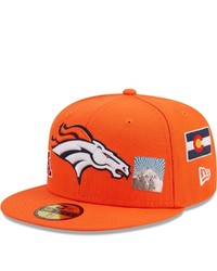New Era Orange Denver Broncos Team Local 59fifty Fitted Hat