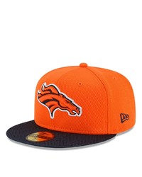 New Era Orangeblack Denver Broncos 2021 Nfl Sideline Road 59fifty Fitted Hat