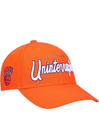 Mitchell & Ness X Uninterrupted Orange New York Knicks Logo Snapback Hat