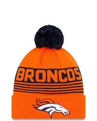 New Era Orange Denver Broncos Proof Cuffed Knit Hat With Pom At Nordstrom