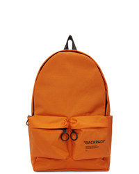 Orange Print Canvas Backpack