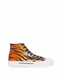 Burberry Tiger Print High Top Sneakers