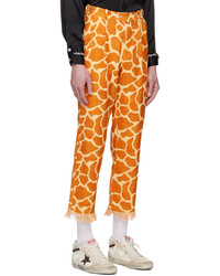 Late Checkout Orange Off White Giraffe Trousers