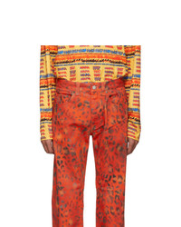 Napa By Martine Rose Red Leopard Jeans