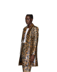 Kwaidan Editions Orange And Black Tiger Car Coat