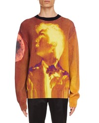 Dries Van Noten Nameday Print Oversize Cotton Sweater