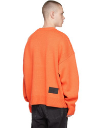 We11done Orange Logo Jacquard Sweater