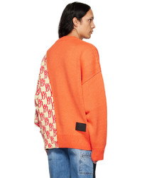 We11done Orange Paneled Sweater