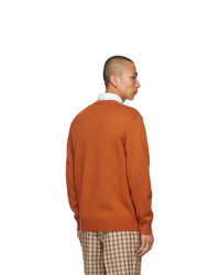 Burberry Orange Varsity Graphic Ivie Sweater