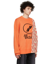 We11done Orange Wd1 Graphic Mix Logo Sweater