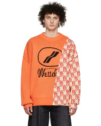 We11done Orange Wd1 Graphic Mix Logo Sweater