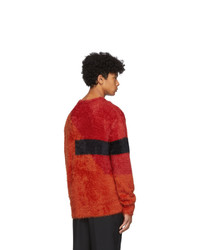 Neil Barrett Red And Orange Modernist Fluffy Easy Fit Sweater