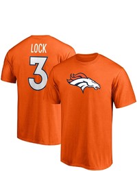 FANATICS Branded Drew Lock Orange Denver Broncos Player Icon Name Number T Shirt