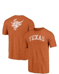FANATICS Branded Heathered Texas Orange Texas Longhorns Throwback 2 Hit Arch Tri Blend T Shirt In Burnt Orange At Nordstrom