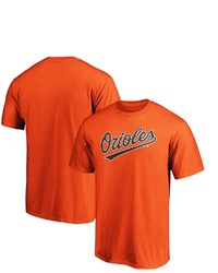 FANATICS Branded Orange Baltimore Orioles Official Wordmark Logo T Shirt