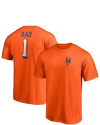FANATICS Branded Orange New York Mets Number One Dad Team T Shirt