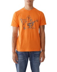 True Religion Brand Jeans Camo Buddha Graphic Tee In Bright Orange At Nordstrom