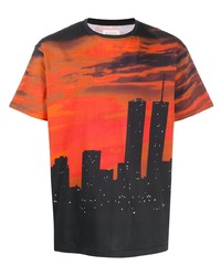Buscemi City Skyline Print Crew Neck T Shirt