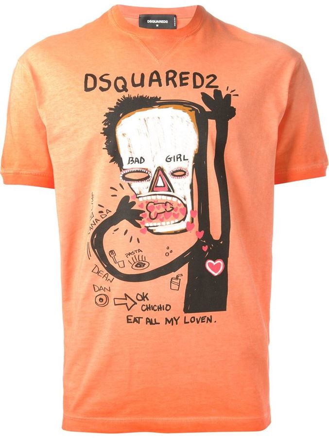 kompas form Bryggeri DSQUARED2 Bad Girl Illustrated Print T Shirt, $154 | farfetch.com |  Lookastic