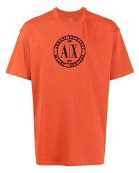 Armani Exchange Flocked Logo Stamp T Shirt
