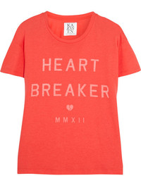 Zoe Karssen Heart Breaker Cotton And Modal Blend T Shirt
