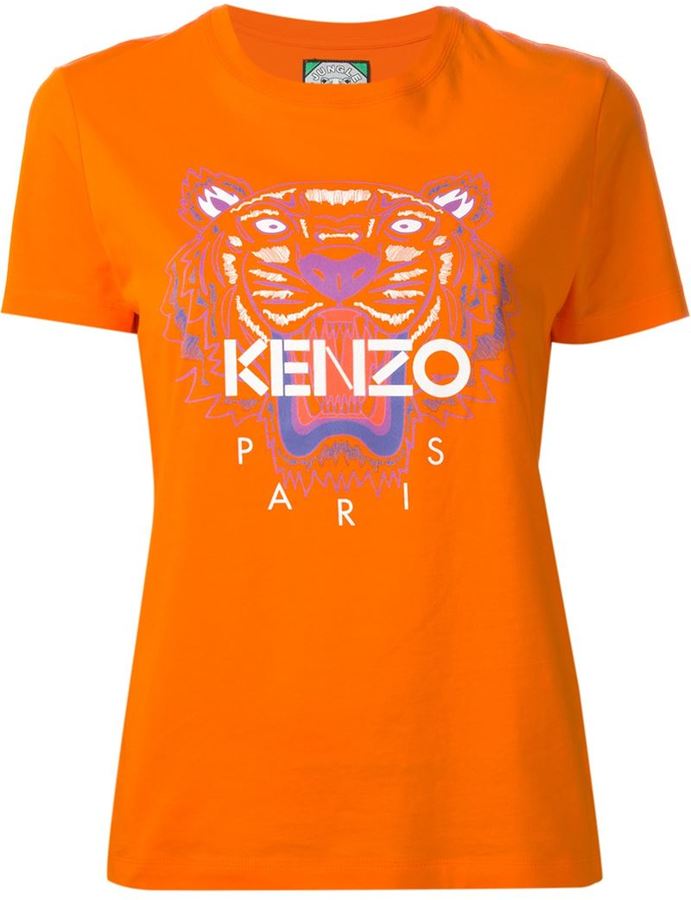 white and orange kenzo shirt