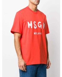 MSGM Logo Print Boxy T Shirt