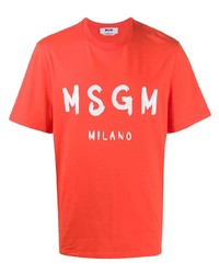 MSGM Logo Print Boxy T Shirt