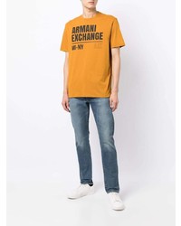 Armani Exchange Logo Print Cotton T Shirt