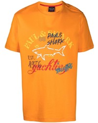 Paul & Shark Logo Print Cotton T Shirt