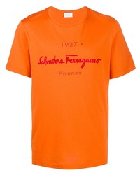 Salvatore Ferragamo Logo Print Crew Neck T Shirt